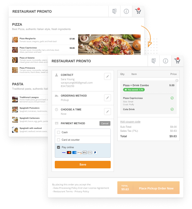 restaurant menu website - have your own restaurant website with built-in online menu and ordering