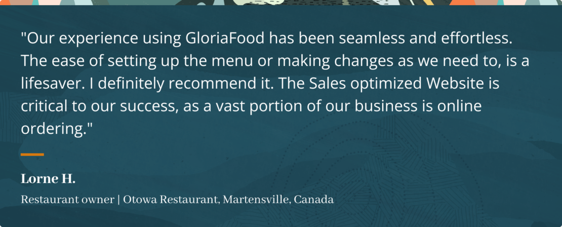 restaurant website features