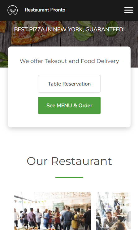 sample restaurant website